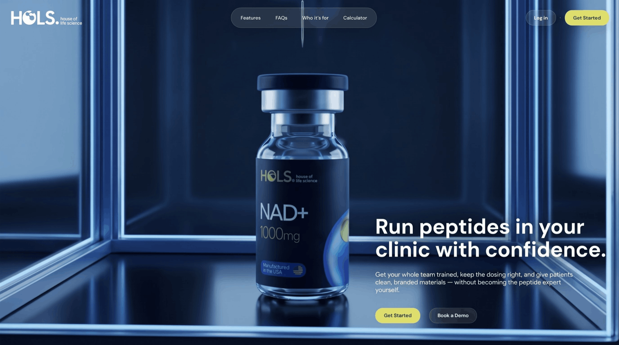 House of Life Sciences NAD+ product landing page