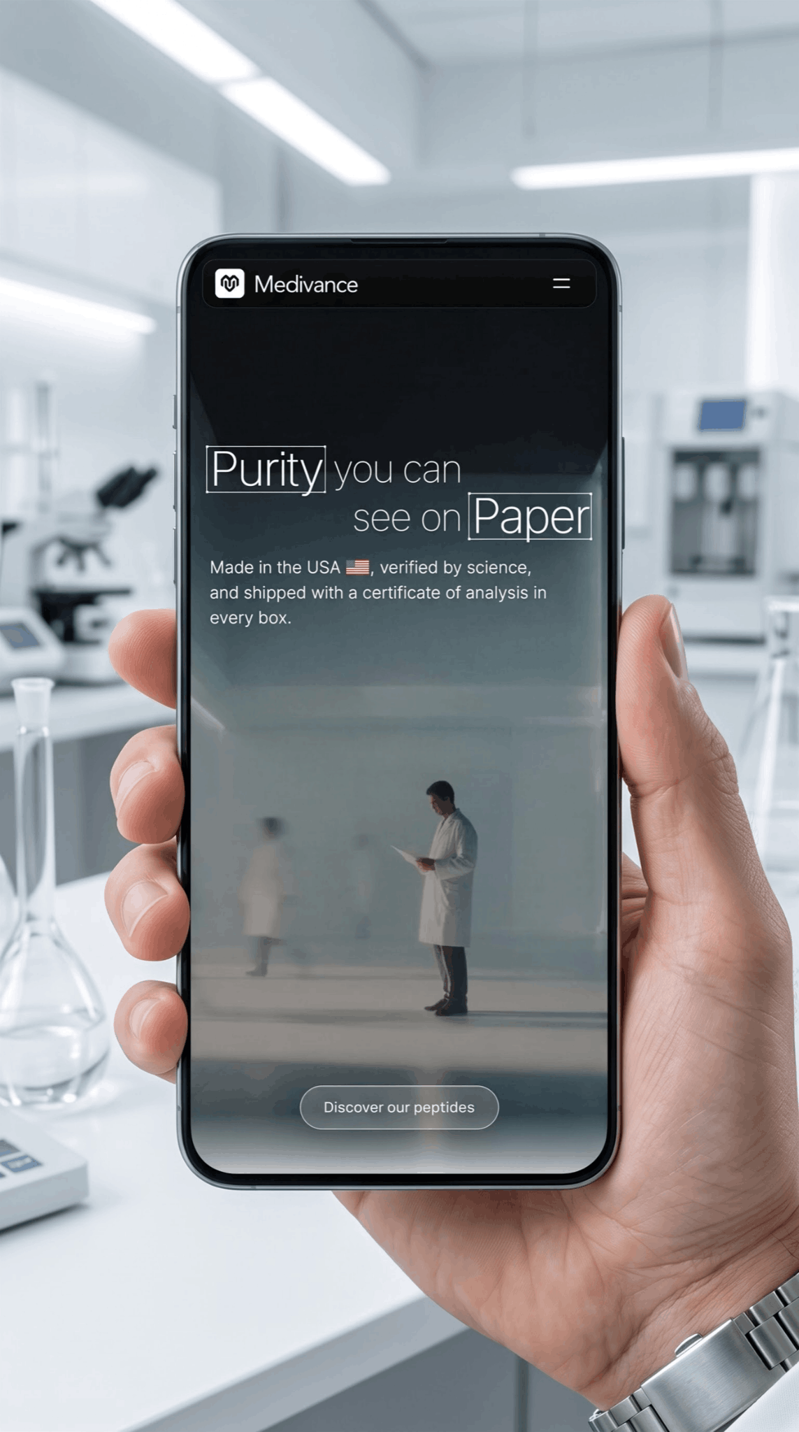 Medivance mobile site held in a lab